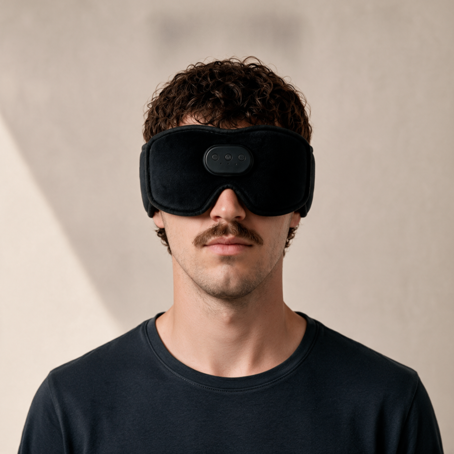 Person lying in bed wearing the VOID Recovery Mask